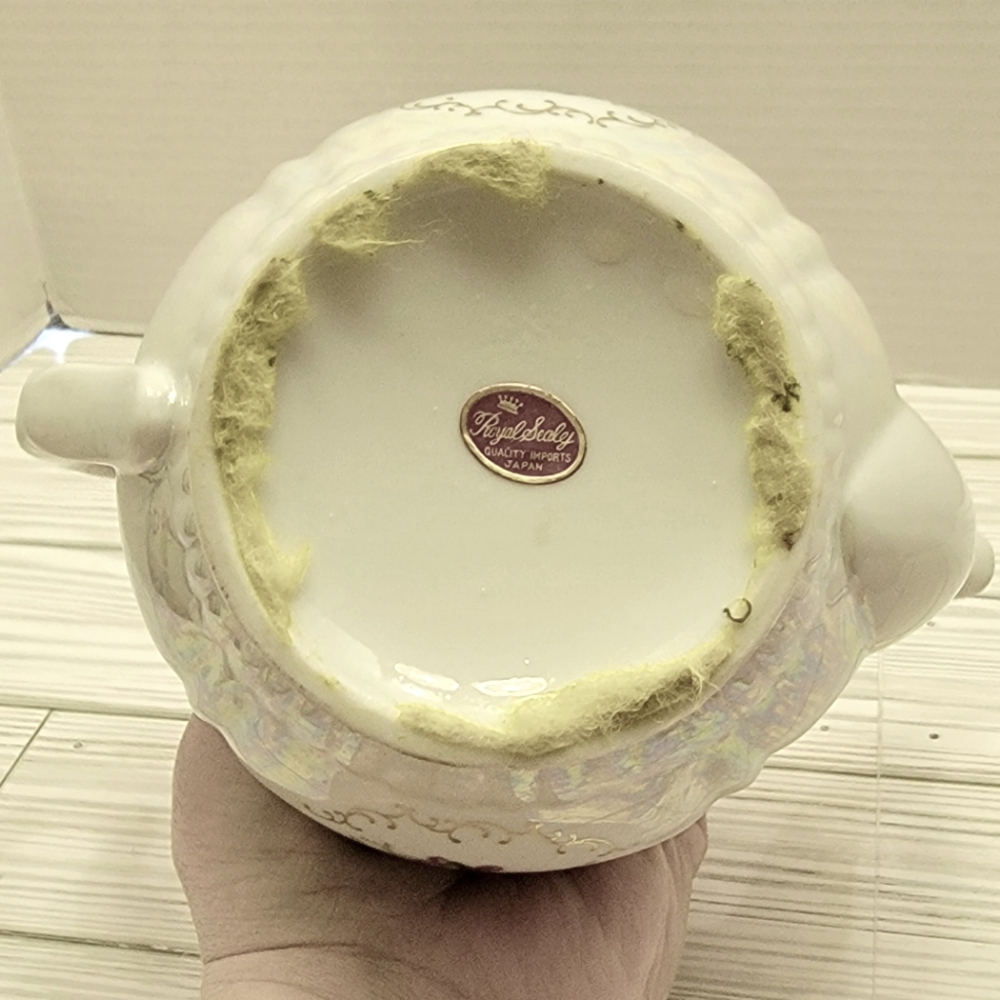 Royal Sealy Lusterware Tea Pot Purple Flowers Gold Trim No Lid Japan Replacement - Picture 11 of 16